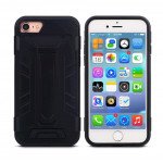 Wholesale iPhone SE (2020) / 8 / 7 Card Slot Hybrid Case with Stand (Black)